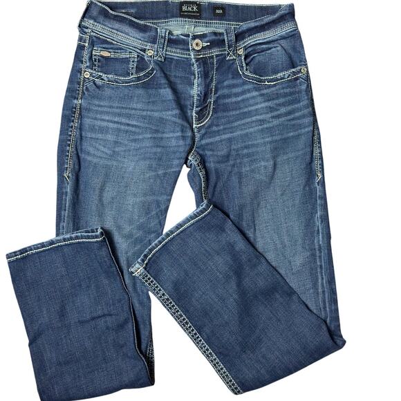 Buckle Black Fit No 9 Bootcut Jeans Men 32 Blue Denim Cotton Stretch Medium Wash - Picture 2 of 8